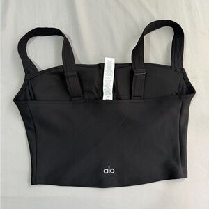 ALO Yoga Black and Gray Sports Bra